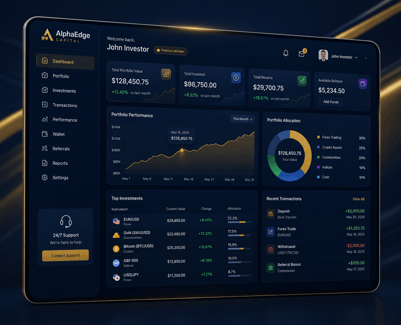 AlphaEdge Partners Limited Interactive Portfolio Dashboard